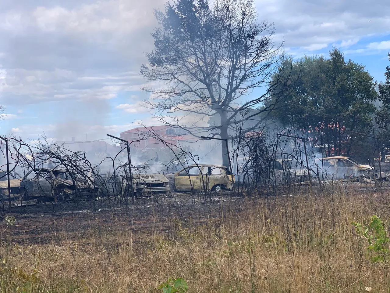 Galerija strašnih prizora požara u Puli: Veliki oblak gustog dima nad naseljem, vatrogasci se bore sa stihijom