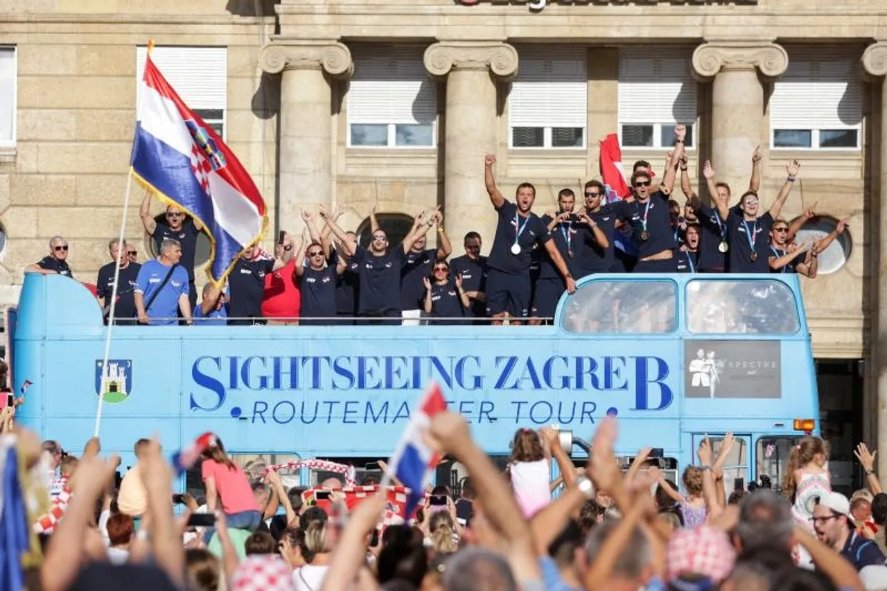 Doček hrvatskih vaterpolista u Zagrebu
