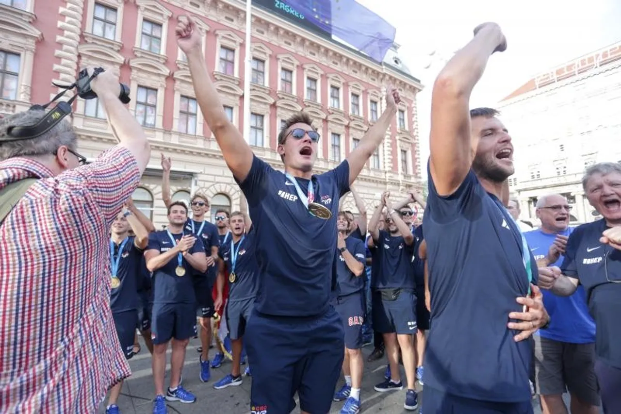 Doček hrvatskih vaterpolista u Zagrebu
