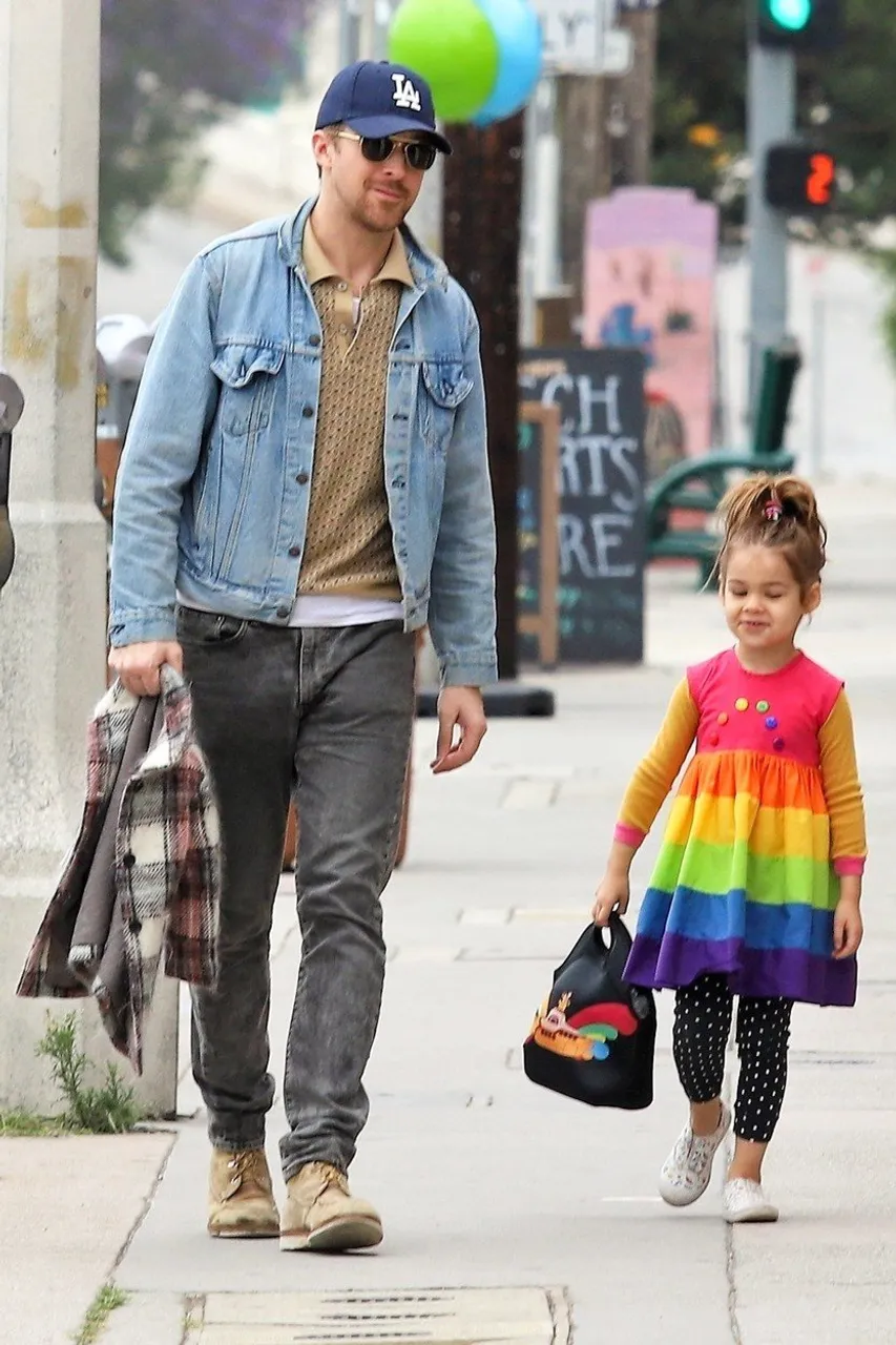 *EXCLUSIVE* Ryan Gosling takes his little rainbow Esmeralda out for a stroll in Los Angeles