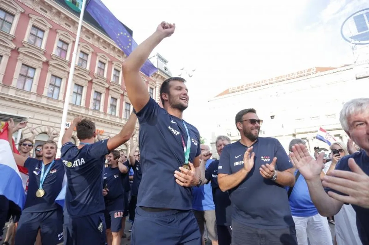 Doček hrvatskih vaterpolista u Zagrebu