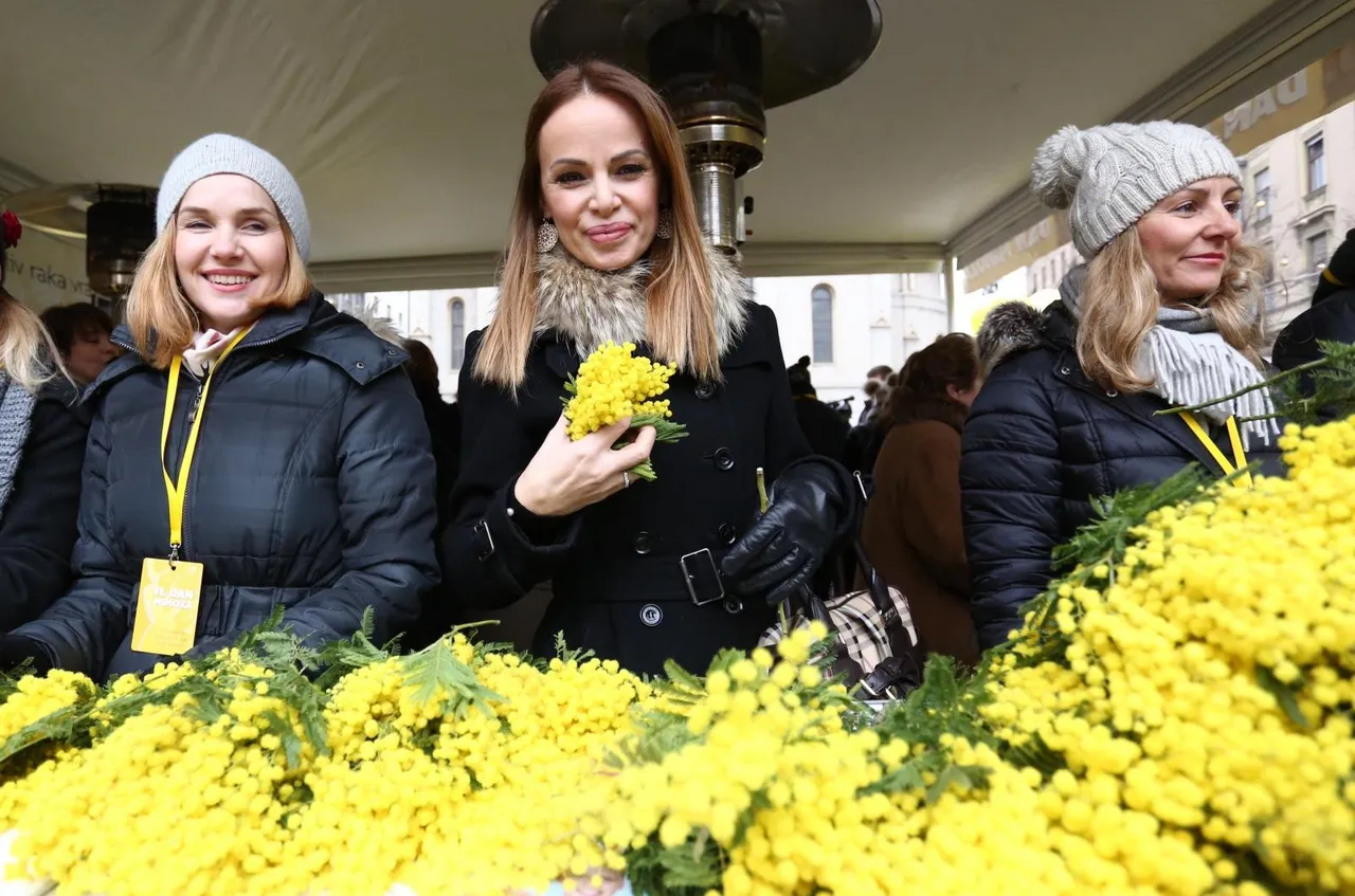 Dan mimoza i Nacionalni dan borbe protiv raka vrata maternice na zagrebačkom Cvjetnom trgu