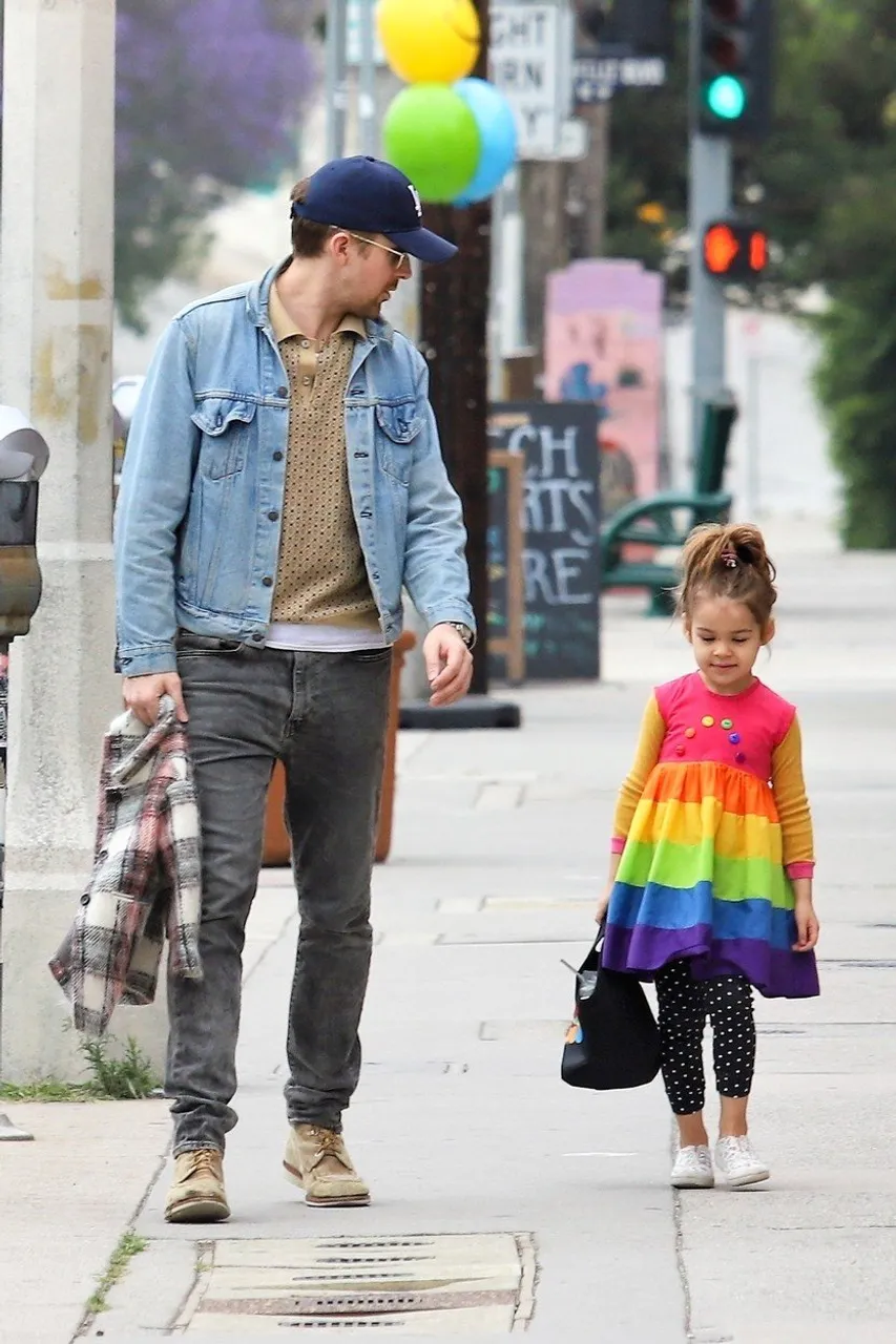 *EXCLUSIVE* Ryan Gosling takes his little rainbow Esmeralda out for a stroll in Los Angeles