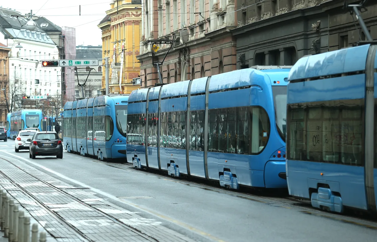 Zastoj tramvaja u Zagrebu