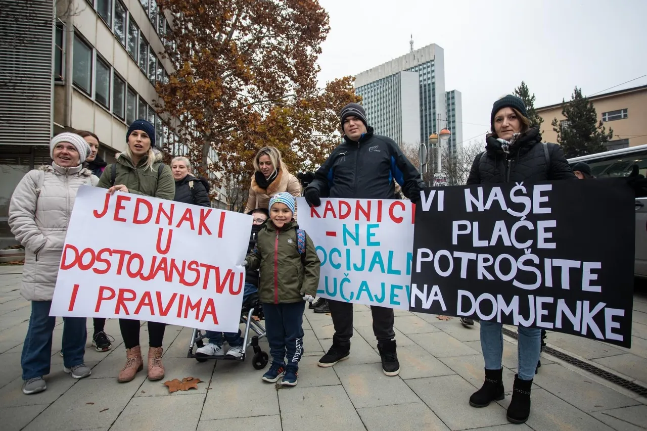 Prosvjed roditelja njegovatelja u Zagrebu
