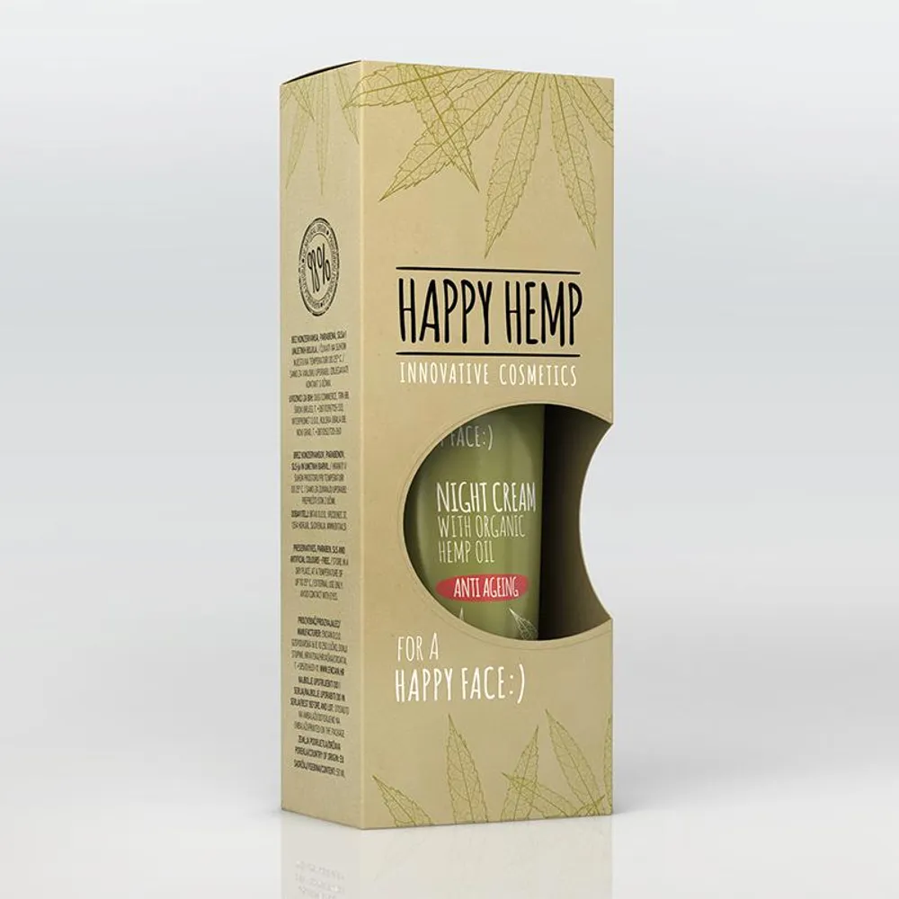 Happy Hemp noćna krema za lice s bio konopljinim uljem