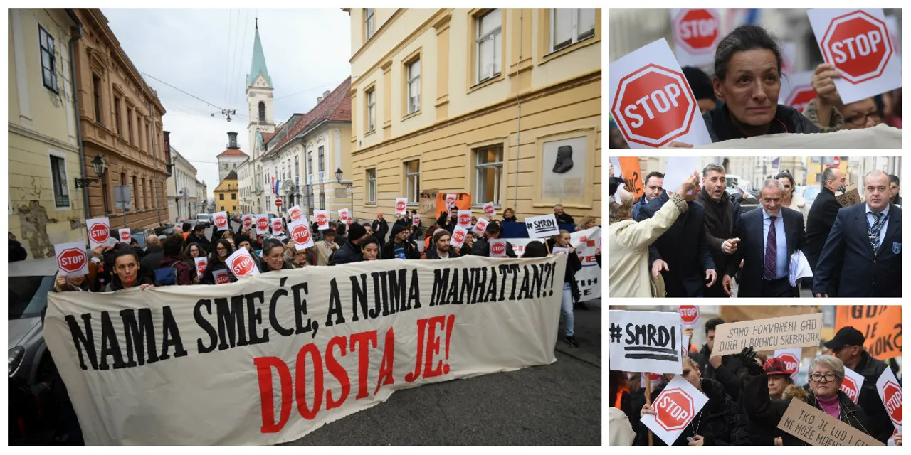 Prosvjed ispred zagrebačke Gradske skupštine