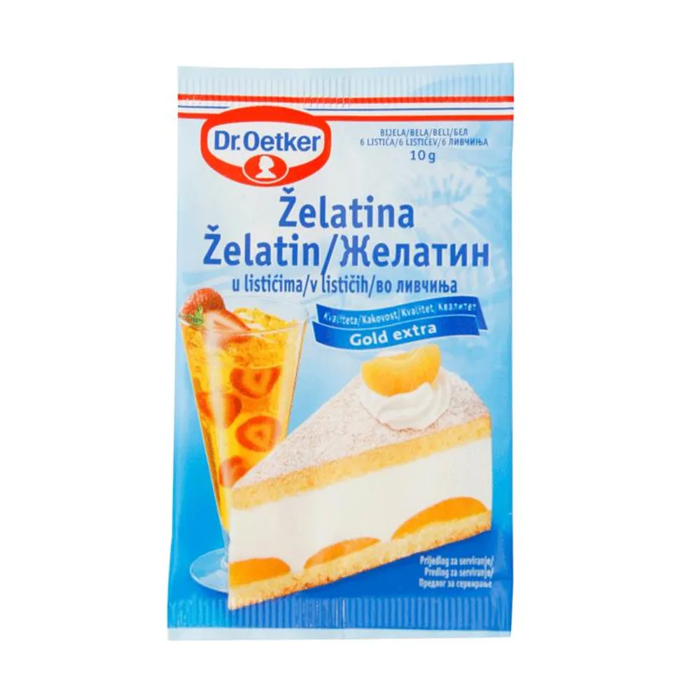 Želatina u listićima 10 g Dr Oetker