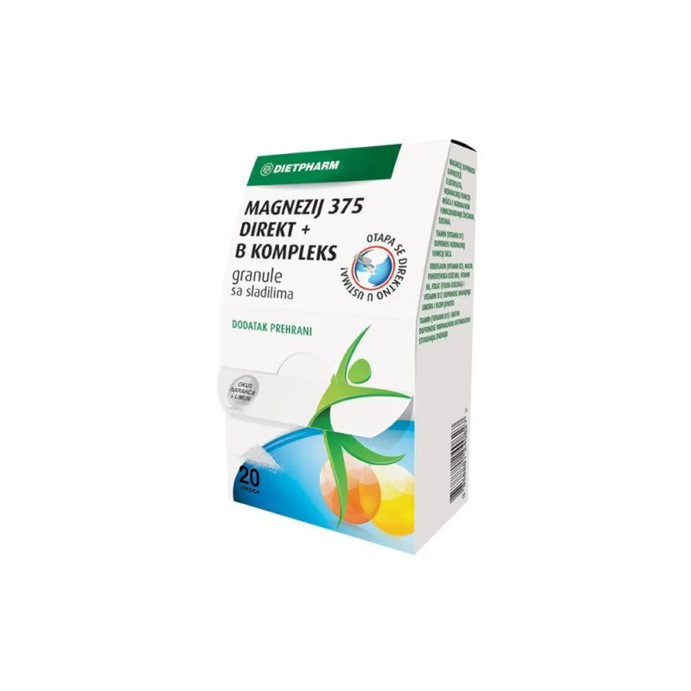 Dietpharm Magnezij 375 direkt + B kompleks